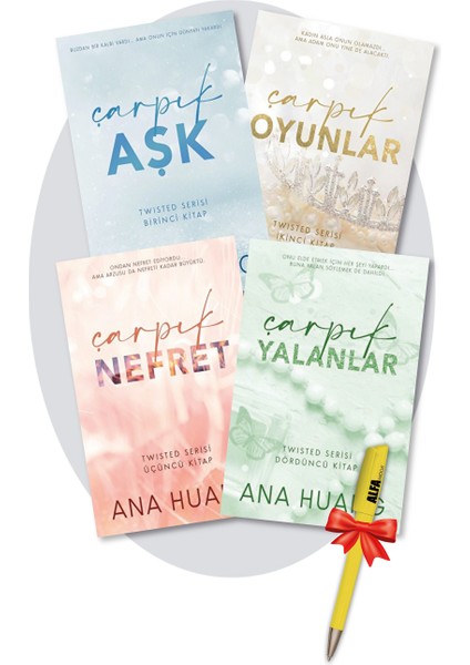 Twisted Serisi Çarpık Aşk, Oyunlar, Nefret, Yalanlar 4 Kitap Seti - Ana Huang + Alfa Kalem - Martı - Ana Huang