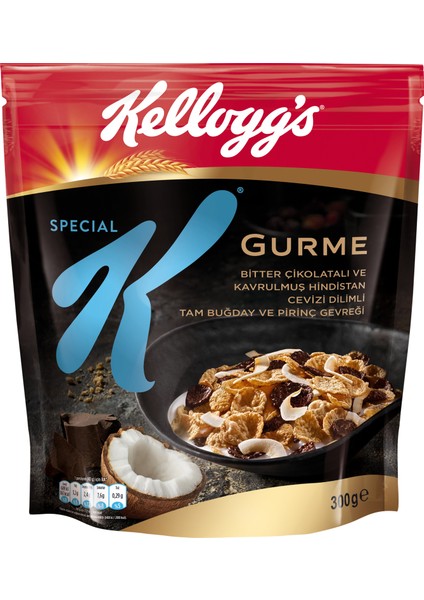 Special K Bitter Çikolatalı & Hindistan Cevizi Dilimli 300 Gr; %46 Yulaf içerir; Lif Kaynağı