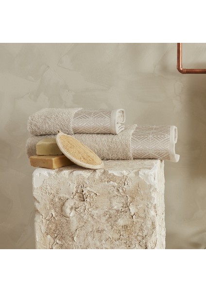 Luica 4 Parça Banyo/Baş Havlusu Hamam Seti Offwhite Bej fiyatları