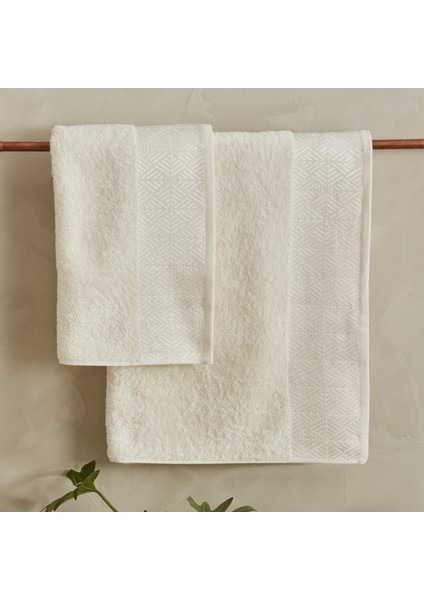 Luica 4 Parça Banyo/Baş Havlusu Hamam Seti Offwhite Bej modelleri