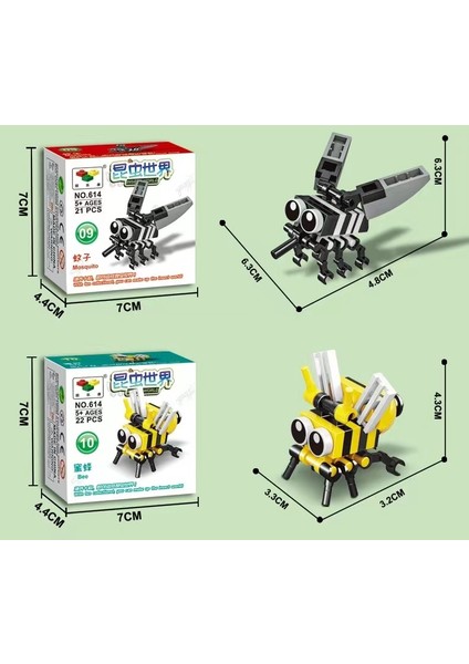 Çocuk Eğitici Montaj Küçük Parçacıklar Yapı Taşları Böcek Oyuncakları (Yurt Dışından)