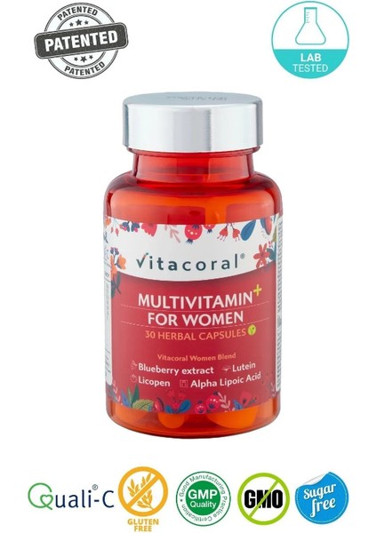 Multivitamin For Women - Vitaminler ve Mineraller Içeren Besin Takviyesi(30'lu Bitkisel Kapsül-2 Adet)