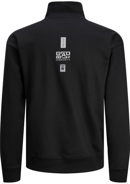 Dik Yaka Regular Fit Siyah Erkek Sweatshirt 12242262 fiyatları