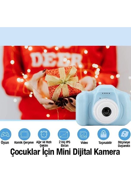 1080P Çocuk Fotoğraf Makinası Video Çekim Makinası Oyunlu 8gb Hafıza Kartlı Çocuklar Için Dijital Kamera