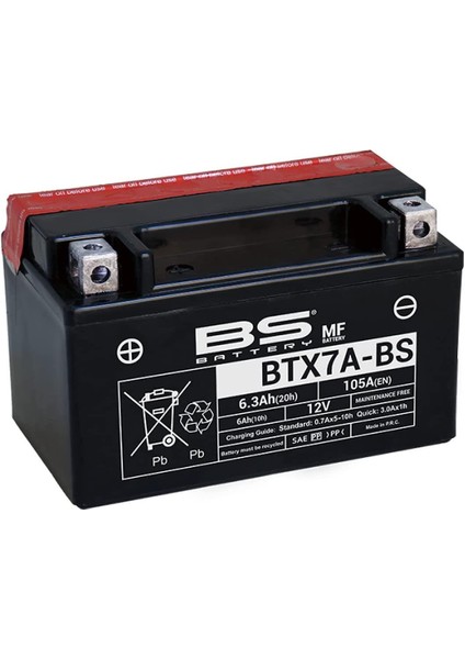 BTX7A- 2002-2015 Hyosung Rt 125 Uyumlu Akü Sulu Akü