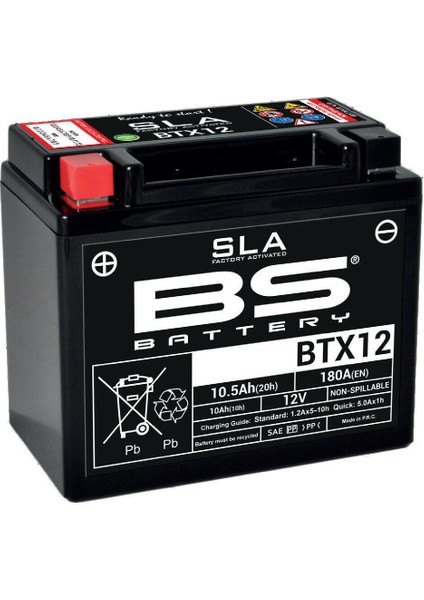 BTX12 Sla 1991-2007 Kawasaki Kle 500 Uyumlu Akü Jel Akü