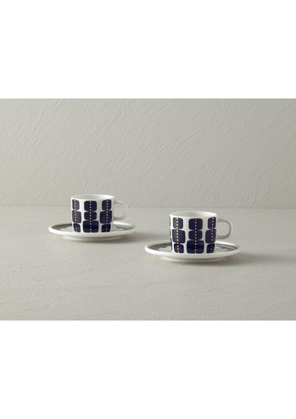 Modern Feel Bone Porselen 4 Parça 2 Kişilik Kahve Fincan Takımı 90 ml Siyah