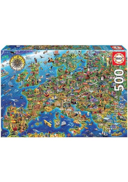 500 Parça Crazy European Map Puzzle 17962