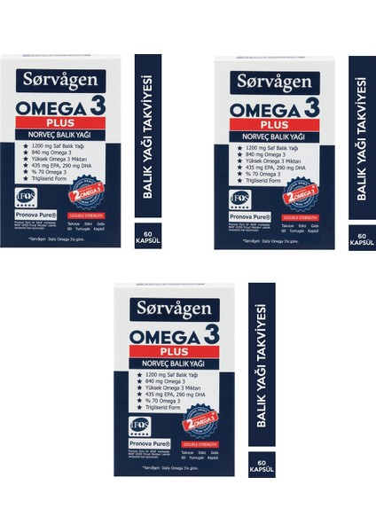 Omega 3 Plus 1200 Mg Norveç Balık Yağı 3 Adet