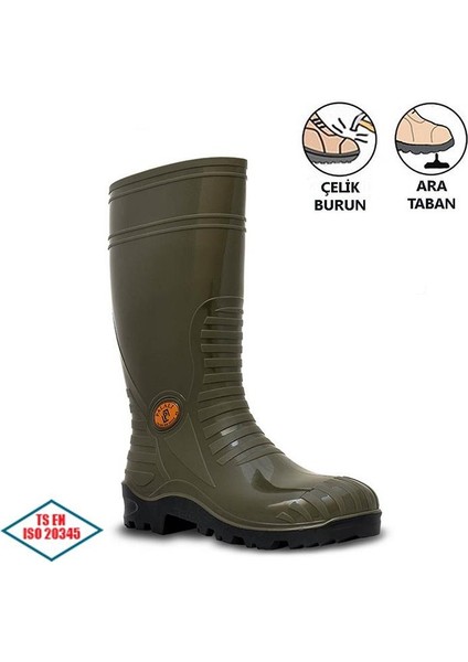 Çelik Burunlu Çelik Ara Tabanlı İş Güvenliği Çizmesi S5-117 Su Geçirmez