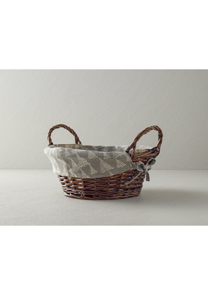 Linear Hasır Ekmek Sepeti 30 cm Gri