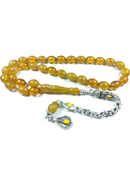 Alman Gümüş Püskül Kombinli Sıkma Kehribar Model No 3326