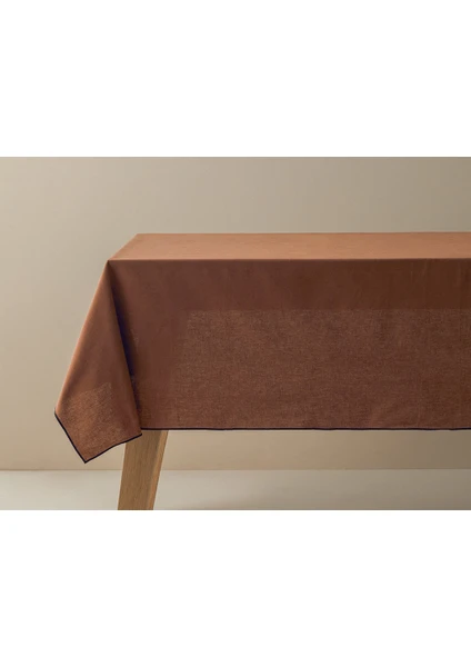 English Home Modern Linen Pamuk Masa Örtüsü 150X220 cm Terracotta