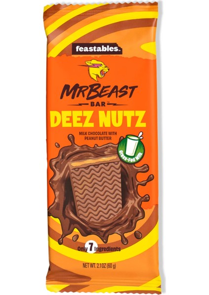 Mr Beast Deez Nutz - Milk Chocolate With Peanut Butter 60G