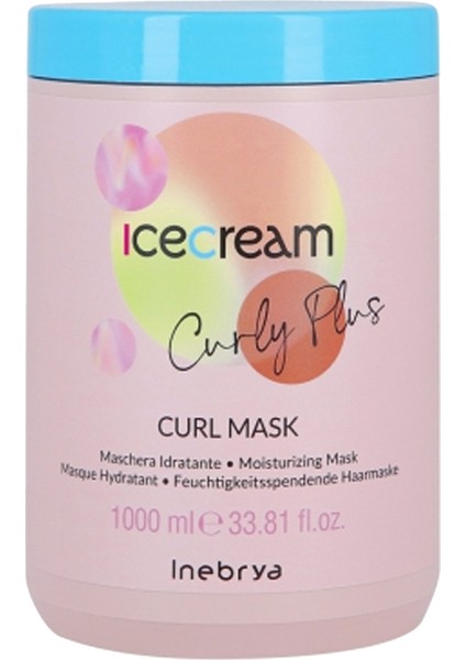 Ice Cream Curl Plus Kıvırcık Saçlar Için Nemlendirici Maske 1000 ml