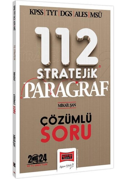 2024 KPSS TYT DGS ALES MSÜ 112 Stratejik Paragraf Çözümlü Soru Bankası