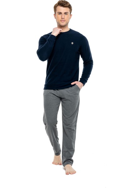 3953 Erkek Yuvarlak Yaka Pijama Takımı