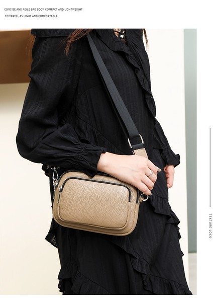Deri Kadın Deri Küçük Yuvarlak Çok Katmanlı Yumuşak Deri Omuz Crossbody Çanta (Yurt Dışından) fırsatları
