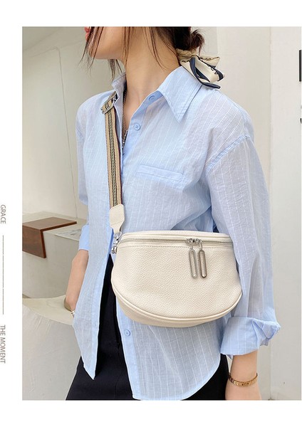 Eyer Kadın Deri Crossbody Çift Fermuarlı Inek Derisi Küçük Omuz Çantası (Yurt Dışından) fiyatları