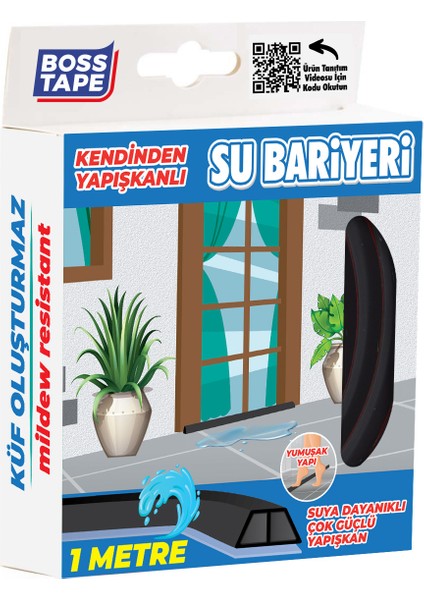 Duş, Kapı Eşiği, Mutfak Tezgahı Etrafı Su Kesici Bariyer Siyah - 1 Metre fiyatları