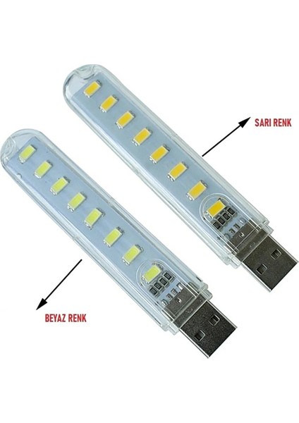 8 LED Beyaz Işık Taşınabilir Mini USB LED Lamba 5730 Smd Kamp Stick LED
