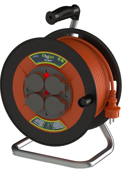 Bylıon Makaralı Seyyar Uzatma Kablosu 35M 3*1.5mm Kapaklı Priz IP44