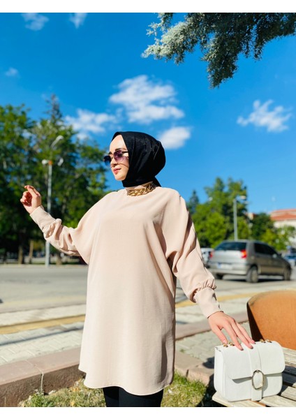 Krep Kumaş Zincir Detaylı Tunik