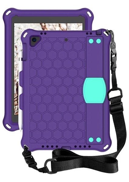 Apple iPad Air 4 10.9 2020 (4.nesil) Kılıf Yatay Standlı Askılı Kalem Bölmeli Airbag Özellikli Petek Kılıf (Model A2316,A2324,A2325,A2072)