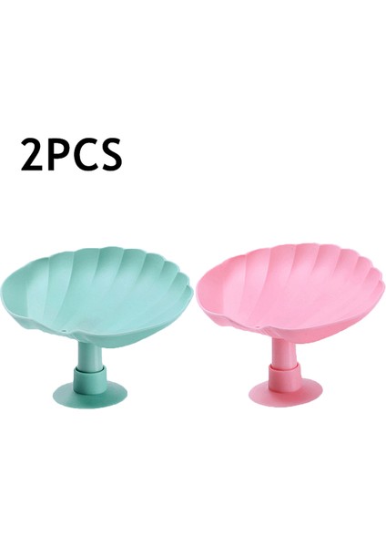 14.5x9 cm 2 Adet Yaprak Şekli Sabunluk Banyo Duş Vantuz Sabunluk Drenaj Sabun Tepsisi Plastik Sünger Jabon Kutusu Banyo Aksesuarları (Yurt Dışından)