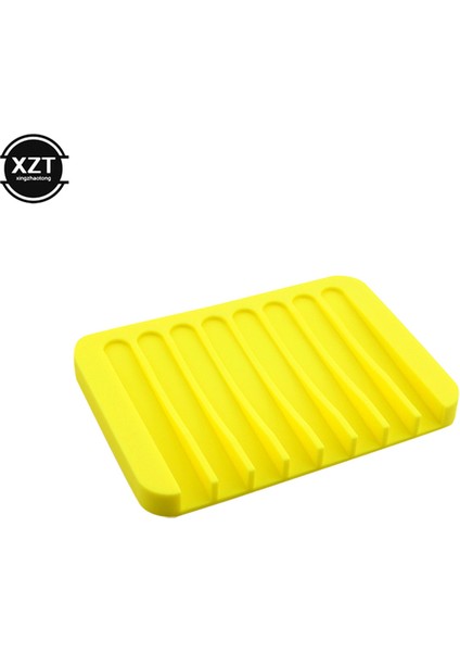 Sarı 1 Adet Kaymaz Ev Geliştirme Silikon Esnek Banyo Armatürleri Banyo Tepsisi Sabun Kutusu Sabunluklar Depolama Tutucu Plaka (Yurt Dışından)