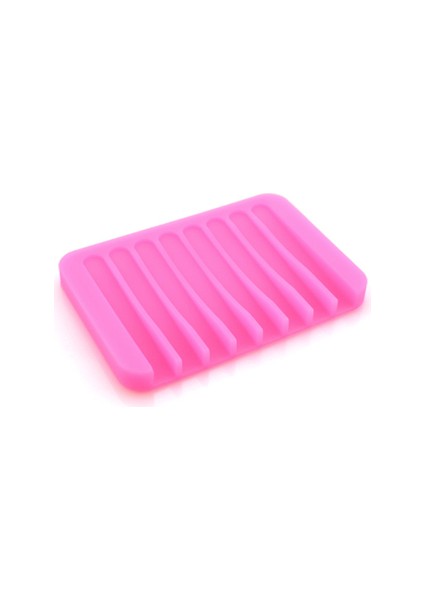 Gül Kırmızı Banyo Silikon Sabunluk Drenaj Banyo Drenaj Sabunluk Mutfak Tezgahı Sünger Raf Kurutma Tepsisi (Yurt Dışından)