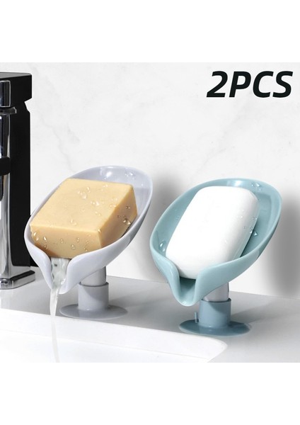 2 Adet Yeşil B 2 Adet Vantuz Sabunluk Banyo Duş Için Taşınabilir Yaprak Sabunluk Plastik Sünger Tepsi Mutfak Banyo Aksesuarları (Yurt Dışından)