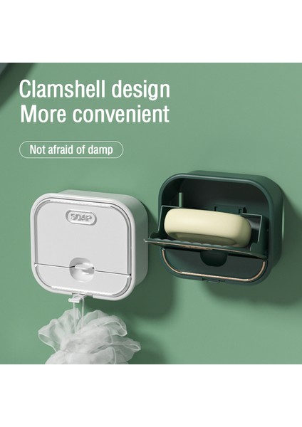 Yeşil 3 Adet Çift Katmanlı Toz Geçirmez Drenaj Sabunluk Banyo Aksesuarları Seti Yumruksuz Duvara Monte Su Geçirmez Sabunluk Tutucu Kapaklı (Yurt Dışından) fırsatları