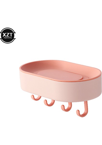 Pembe Duvara Monte Sabunluk Kutusu Kapı Sabunluk Banyo Ürünleri Tepsisi Vantuz ile Taşınabilir Katı Drenaj Su Plakaları (Yurt Dışından)