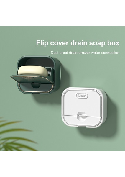 02 Beyaz Ev Çamaşır Sabunu Kutusu Çift Yaratıcı Drenaj Sabunu Saklama Kutusu Çok Fonksiyonlu Deliksiz Duvara Monte Çekmece Sabunluk Raf (Yurt Dışından) fiyatları
