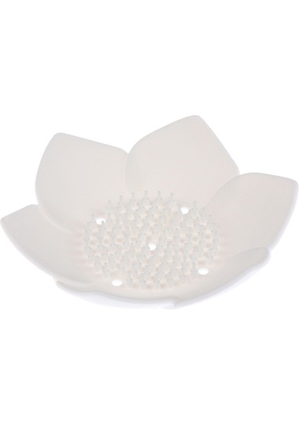 Beyaz 1 Adet Silikon Drenaj Sabunu Bulaşık Sabunu Kutusu Plaka Lotus Şekli Tutucu Taşınabilir Sabunluklar Anti-Skid Sabun Tepsisi Acc (Yurt Dışından)