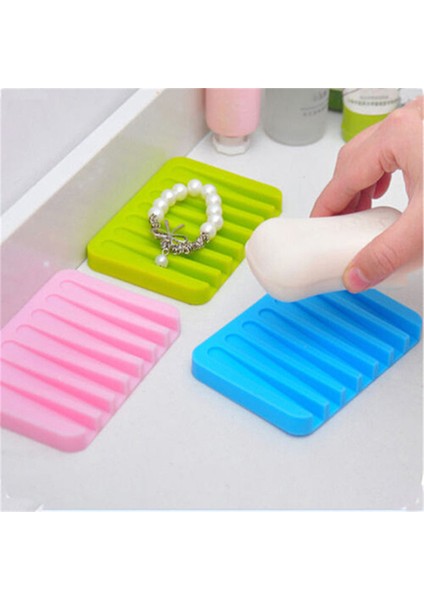 Yeşil Drenaj Sabun Kutusu 1 Adet Esnek Banyo Silikon Sabunluk Depolama Tutucu Sabun Kutusu Plaka Tepsi Drenaj Ev Ürünleri Moda Sabun Kutusu (Yurt Dışından) modelleri