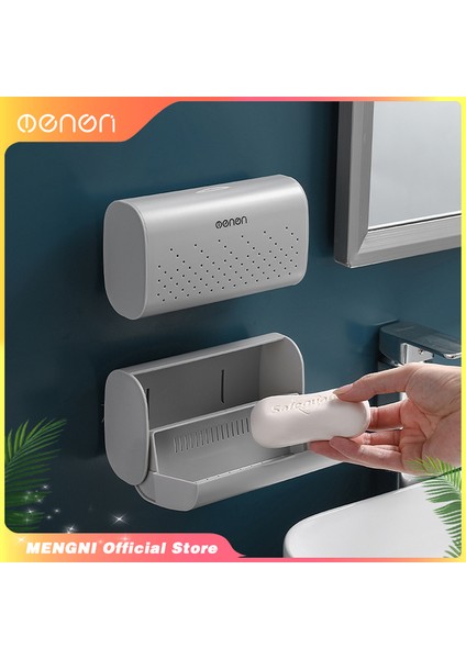 Gri (1 Adet) Mengnı Duvara Monte Sabunluk Toz Geçirmez Banyo Malzemeleri Sabun Depolama Kapaklı Raf Ev Sabun Kutusu Banyo Aksesuar Setleri (Yurt Dışından) fiyatları