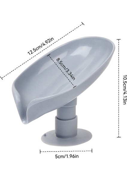 1 Adet Gri Yaprak Şekilli Sabunluk Duş Sabunu Raf Banyo Sabunu Kutusu Dikey Vantuz Çamaşır Sabunu Bulaşık Depolama Tepsisi Banyo Malzemeleri (Yurt Dışından)