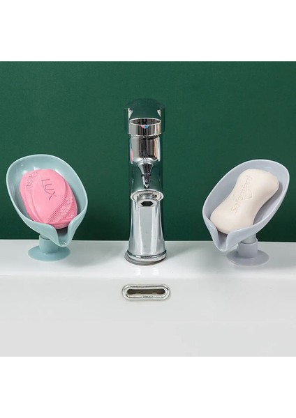 1 Adet Gri Beyaz Yaprak Şekilli Sabunluk Duş Sabunu Raf Banyo Sabunu Kutusu Dikey Vantuz Çamaşır Sabunu Bulaşık Depolama Tepsisi Banyo Malzemeleri (Yurt Dışından)