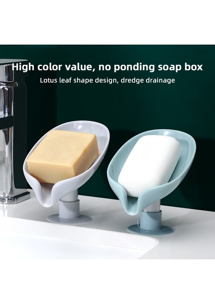 Gri Vantuz Sabunluk Banyo Duş Için Taşınabilir Yaprak Sabunluk Plastik Sünger Tepsi Mutfak Banyo Aksesuarları (Yurt Dışından) fiyatları