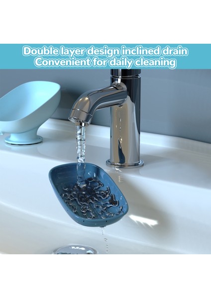 1pc-Mavi 2 Adet Süper Vantuz Sabun Kutusu Sabunluk Drenaj Su Fonksiyonu Banyo Sabunluk Sabun Konteyner Mutfak Lavabo Sabunu Çarşaflarda (Yurt Dışından) fırsatları