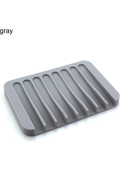 Gri Anti-Patinaj Ev Geliştirme Silikon Esnek Banyo Armatürleri Banyo Donanım Tepsisi Soapbox Sabunluklar Plaka Tutucu (Yurt Dışından)