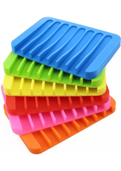 Gri Anti-Patinaj Ev Geliştirme Silikon Esnek Banyo Armatürleri Banyo Donanım Tepsisi Soapbox Sabunluklar Plaka Tutucu (Yurt Dışından) modelleri