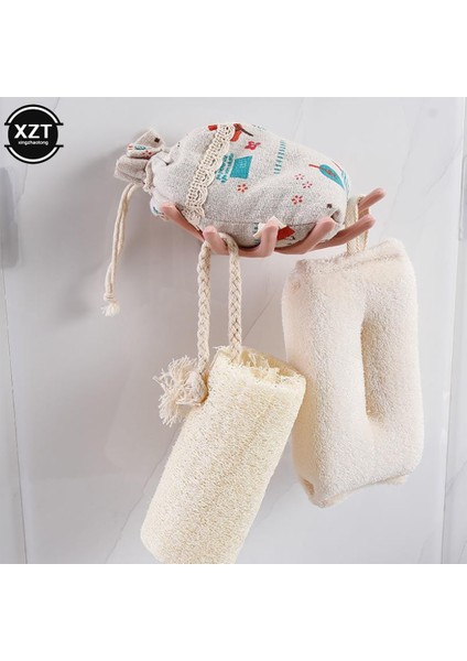 Pembe Duvara Monte Kendinden Yapışkanlı Sabunluk Banyo Duş Çanak Plakaları Saklama Kutusu Drenaj ile Plastik Malzemeleri Banyo Sabunluk (Yurt Dışından)