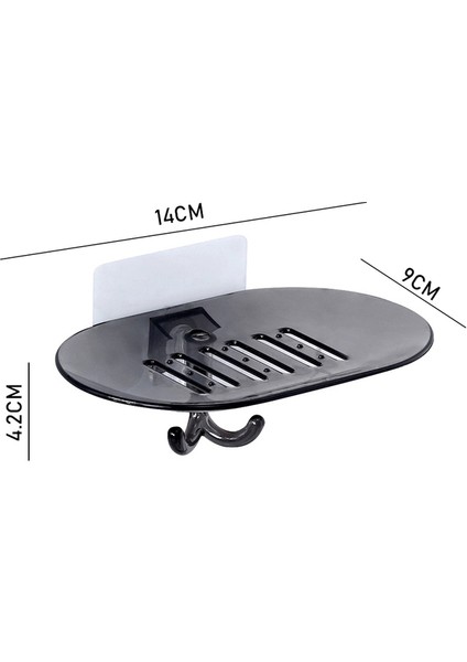 Siyah-B Duvara Monte Sabunluk Yumruksuz Çekmece Boşaltma Tutucu Mutfak Süngeri Saklama Kutusu Banyo Aksesuarları Organizatör Raf Rafları (Yurt Dışından)