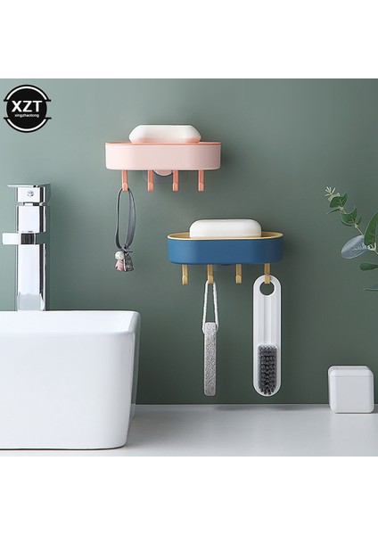 Mavi Duvara Monte Sabunluk Kutusu Kapı Sabunluk Banyo Ürünleri Tepsisi Vantuz ile Taşınabilir Katı Drenaj Su Plakaları (Yurt Dışından) fiyatları