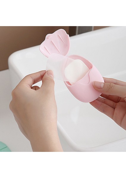 Yeşil 50 Adet Tek Kullanımlık Sabun Kağıt Seyahat Sabunu Kağıt Yıkama El Banyosu Temiz Kokulu Dilim Levhalar Mini Kağıt Sabun Banyo Malzemeleri (Yurt Dışından)