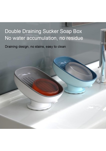 05 Süper Vantuz Sabunluk Drenaj Su ile Banyo Sabunu Tutucu Mutfak Sünger Tutucu Sabun Kabı Banyo Malzemeleri (Yurt Dışından) modelleri