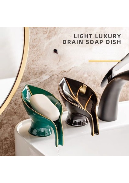 Yeşil 1 Adet 2022 Yeni Işık Lüks Seramik Yaratıcı Sabun Kutusu Drenaj Sabun Rafı Ev Tuvalet Sabunluk Tutucu Withoutdrilling (Yurt Dışından) fiyatları